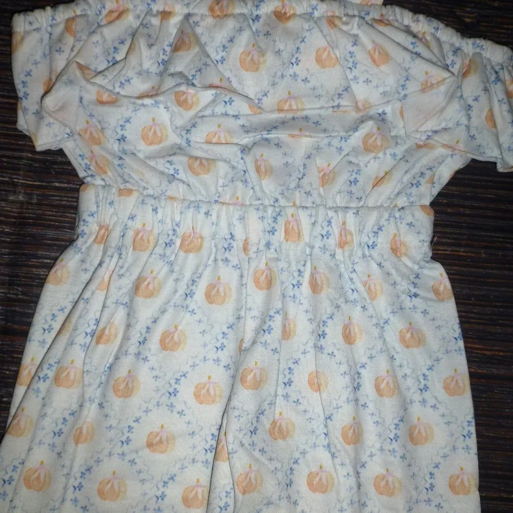 Boutique Pumpkin Girls Sleeveless Ruffle Romper Jumpsuit